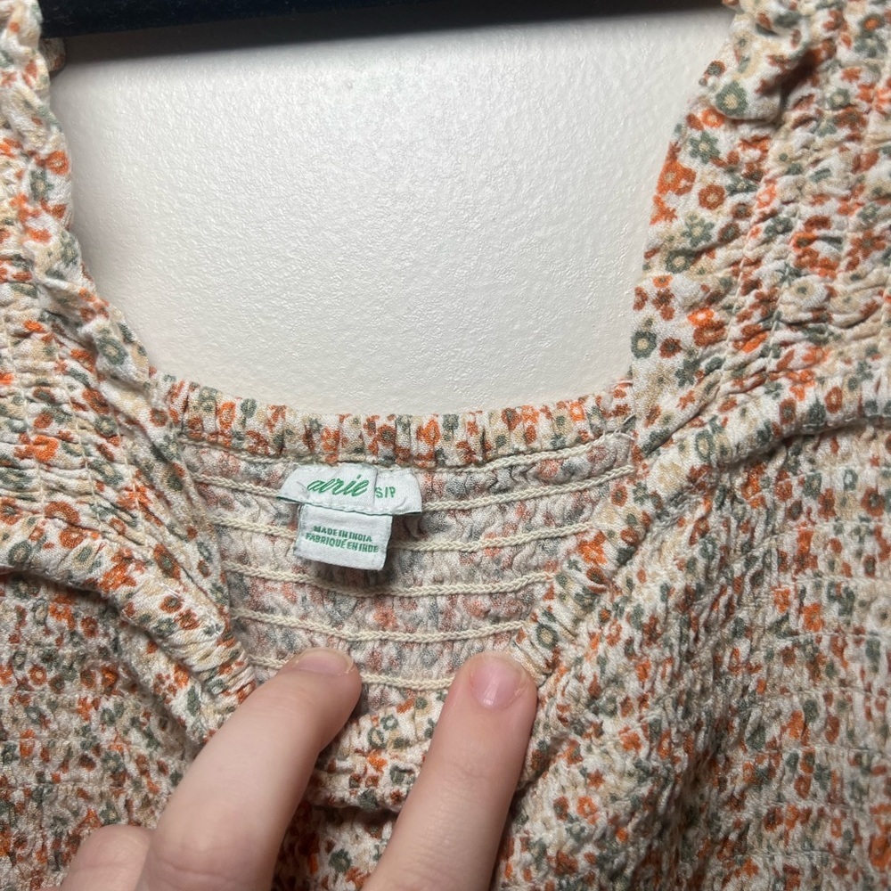 Aerie Cream Floral Midi Dress - Picture 2 of 4